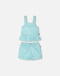 Terry Tank Top With Shorts Set Light Blue-0