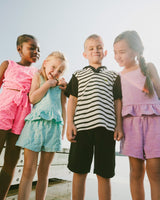 Terry Tank Top With Shorts Set Light Blue-1