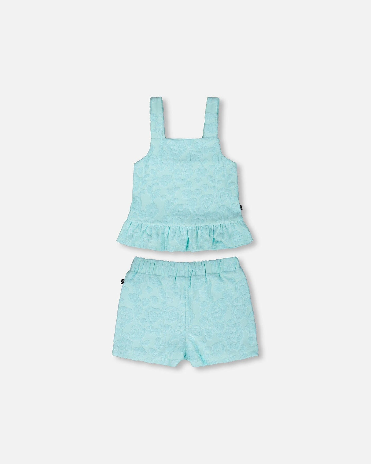 Terry Tank Top With Shorts Set Light Blue-4