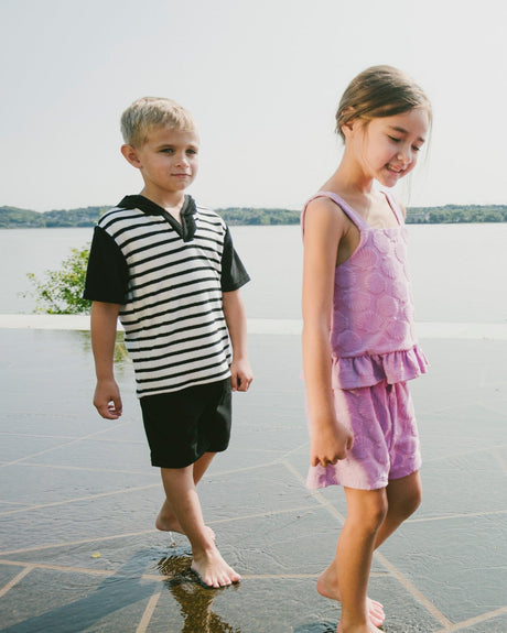 Terry Tank Top With Shorts Set Lilac-2