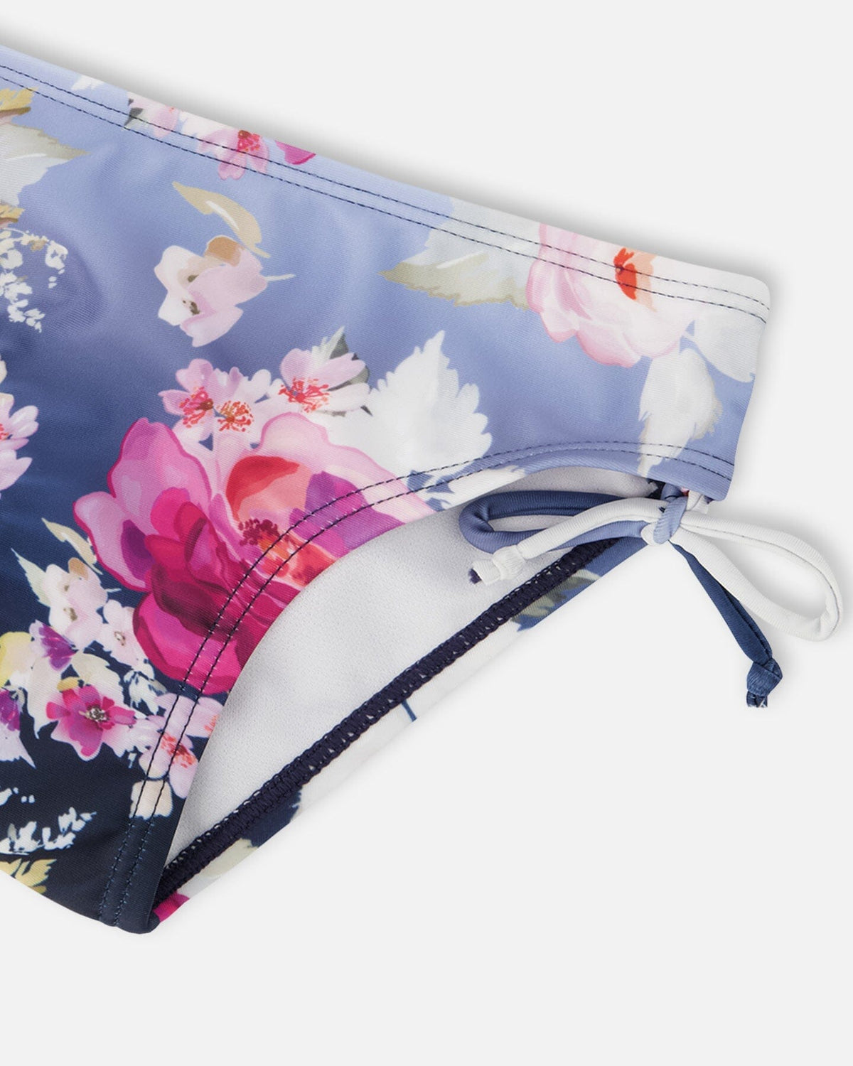 Deux par Deux Two-Piece Swimsuit Blue Rose Print