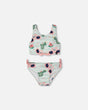 Two-Piece Swimsuit Blue Flamingo And Cactus Print-0