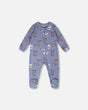 Organic Cotton Baby One-Piece Pyjama Blue Dog Print-0