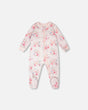 Organic Cotton Baby One-Piece Pyjama Pink Flower Print-0