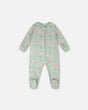 Organic Cotton Baby One-Piece Pyjama Blue Kitten Print-0