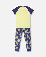 Organic Cotton Two-Piece Pyjama Set Blue Dino Print-2