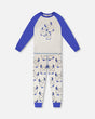 Organic Cotton Two-Piece Pyjama Set Grey Mix Monster Print-0