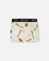 Organic Cotton Boxer Grey Mix Baseball Print-1