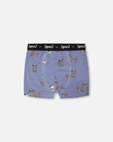 Organic Cotton Boxer Blue Dog Print-0