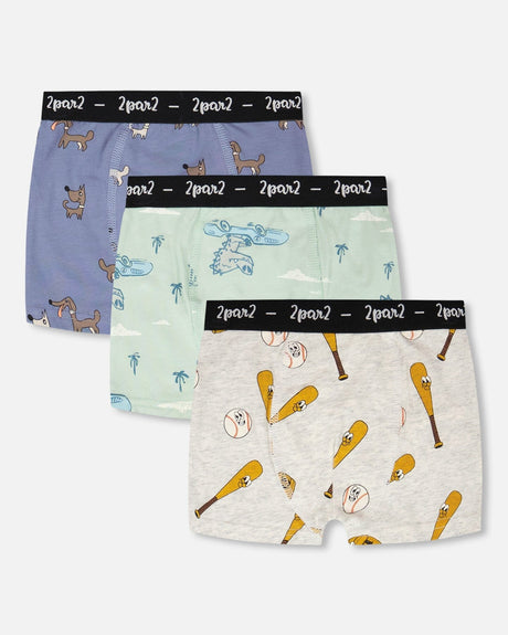 Organic Cotton Printed Boxers Pack Of 3-0