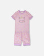 Organic Cotton Two-Piece Pyjama Set Purple Animal Print-0