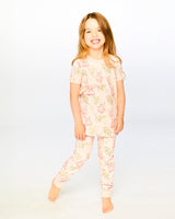 Organic Cotton Two-Piece Pyjama Set Pale Pink Bear Print-1
