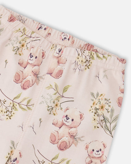 Organic Cotton Two-Piece Pyjama Set Pale Pink Bear Print-3