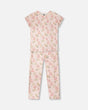 Deux par Deux women's pale pink teddy bear pajama set, top and pants front view