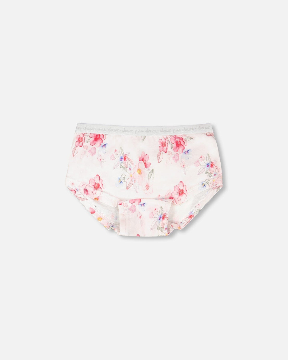 Organic Cotton Boyshort Panty Pink Printed Flowers-0