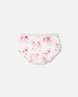 Organic Cotton Boyshort Panty Pink Printed Flowers-0