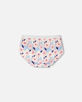 Organic Cotton Boyshort Panty Blue Smiling Flower Print-1
