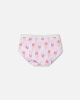 Organic Cotton Boyshort Panty Lilac Printed Ice Creams-1