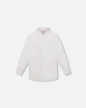 Button Down Long Sleeve Shirt White-0