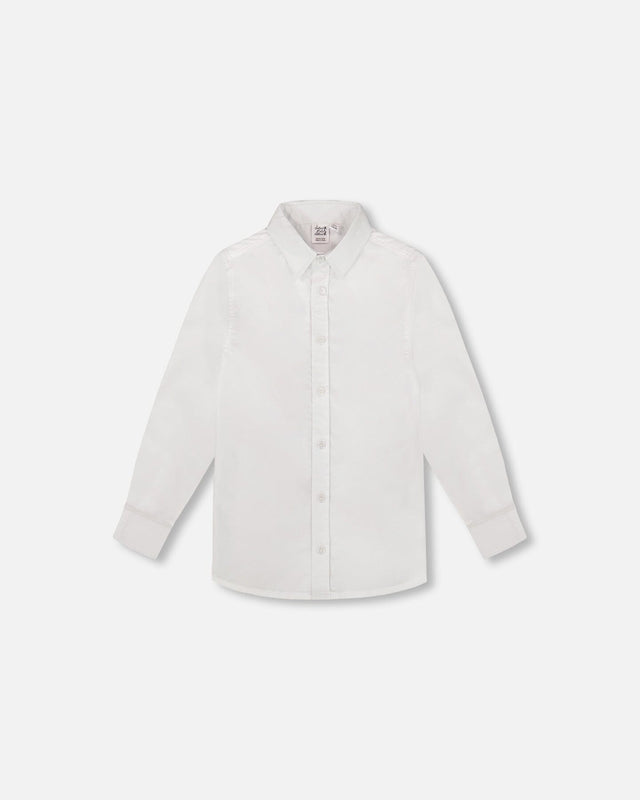 Button Down Long Sleeve Shirt White-0