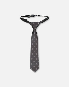 Neck Tie Black Printed Smiles-0