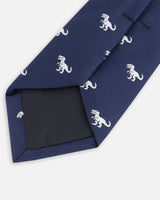 Neck Tie Blue Dino Print-1