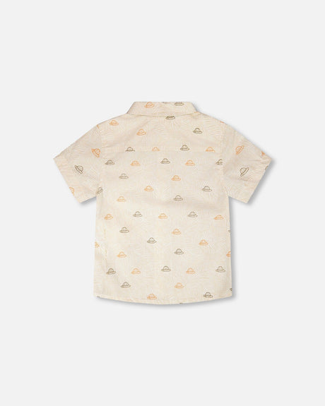 Poplin Shirt Beige Safari Print-3