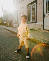 French Terry Shorts Beige Jeep Print-1