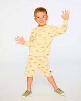 French Terry Sweatshirt Beige Jeep Print-2