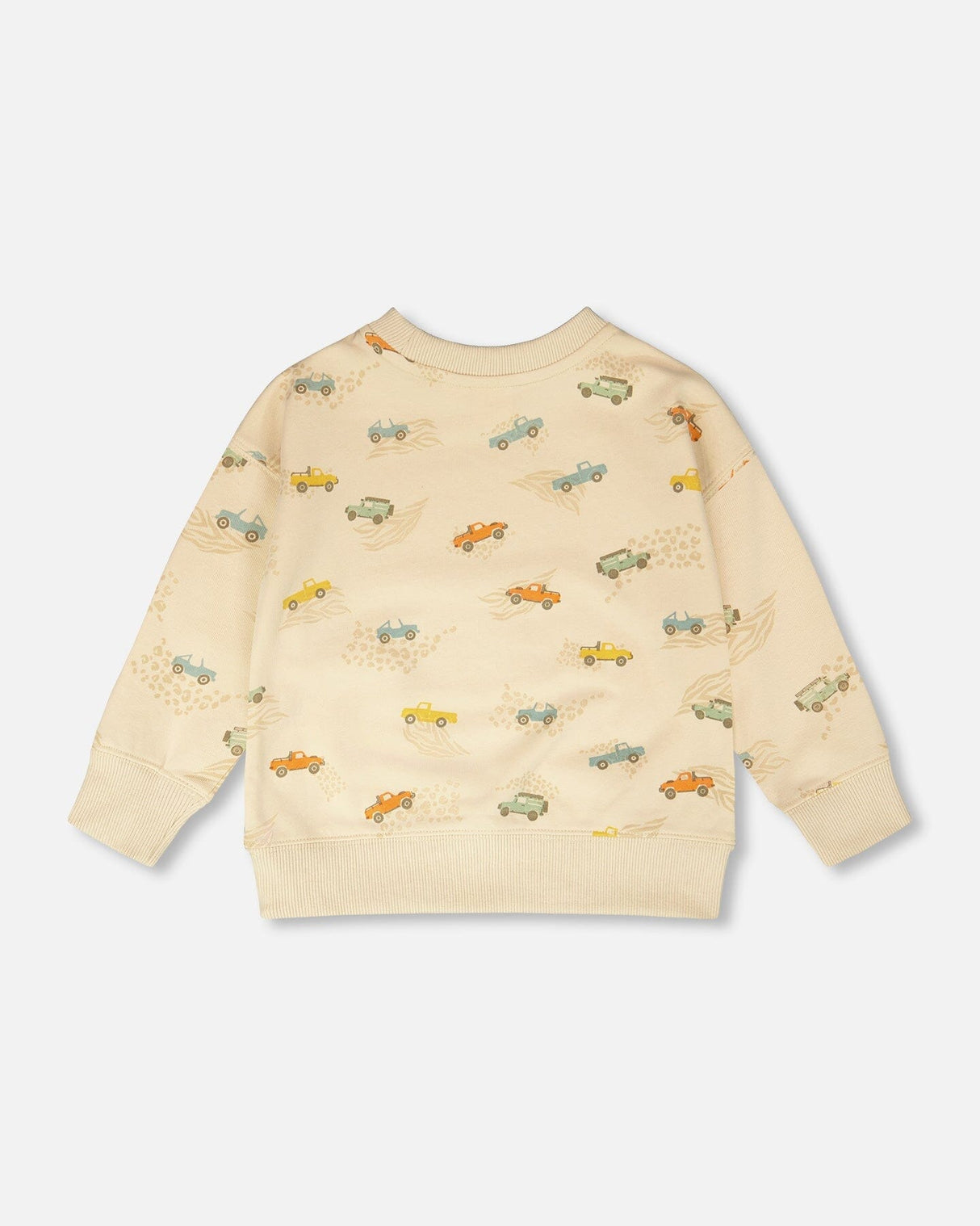French Terry Sweatshirt Beige Jeep Print-3