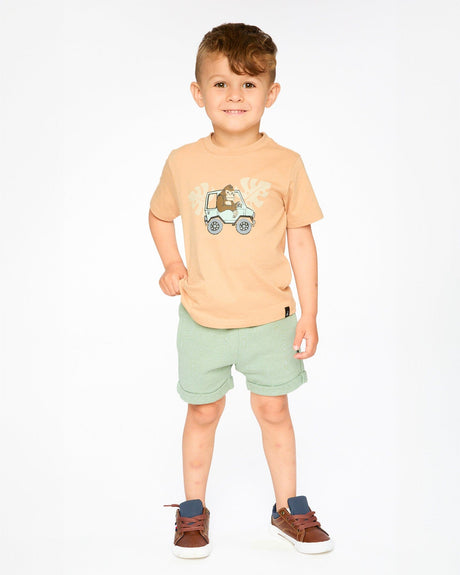 Organic Cotton Short Sleeve T-Shirt Beige-1
