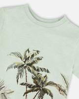 Organic Cotton T-Shirt Mint Green Safari Print-3