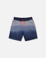 Organic Cotton Shorts Blue Gradient Stripes-0