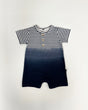 Organic Cotton Romper Blue Gradient Stripes-0