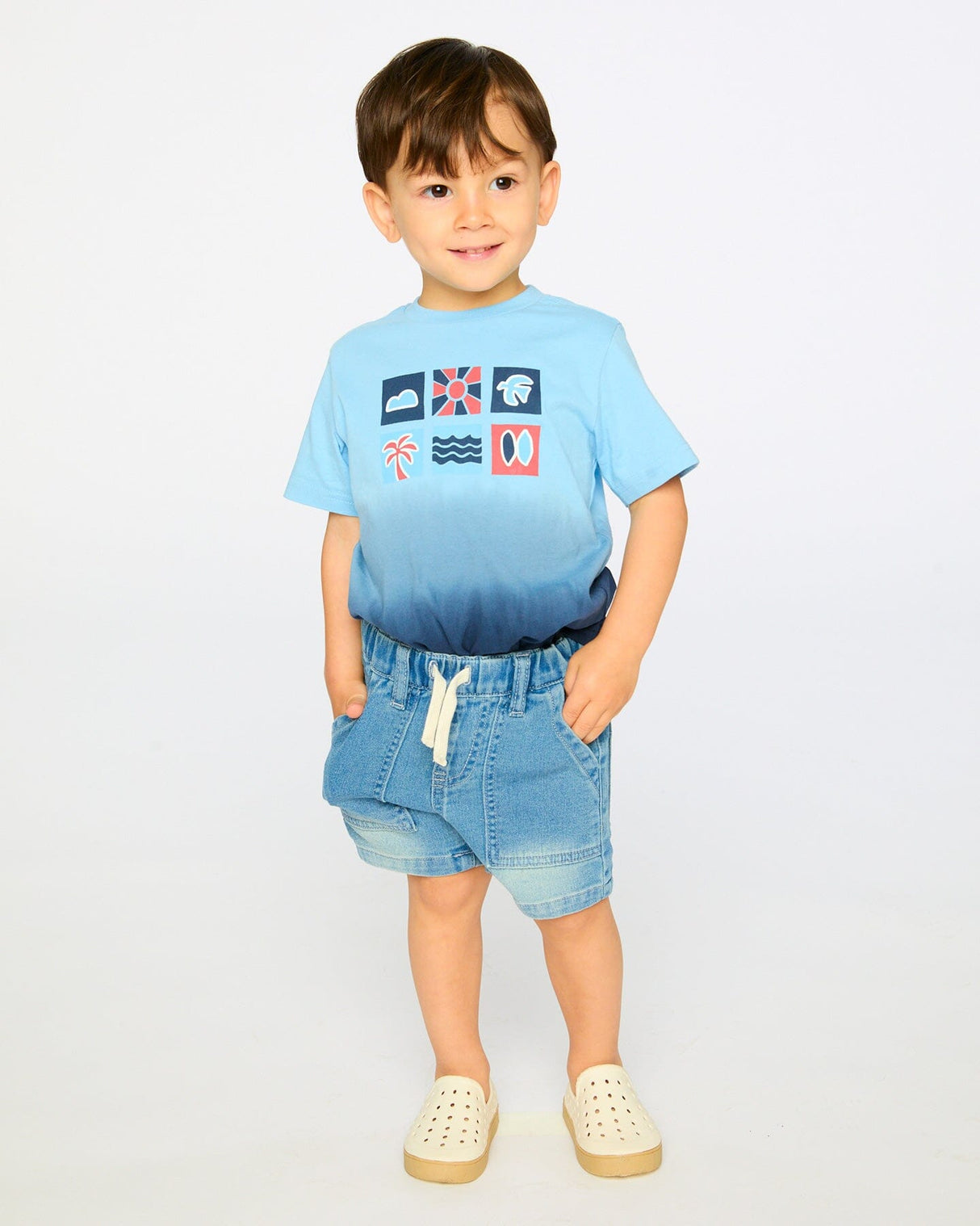 Organic Cotton Short Sleeve T-Shirt Blue Gradient-1