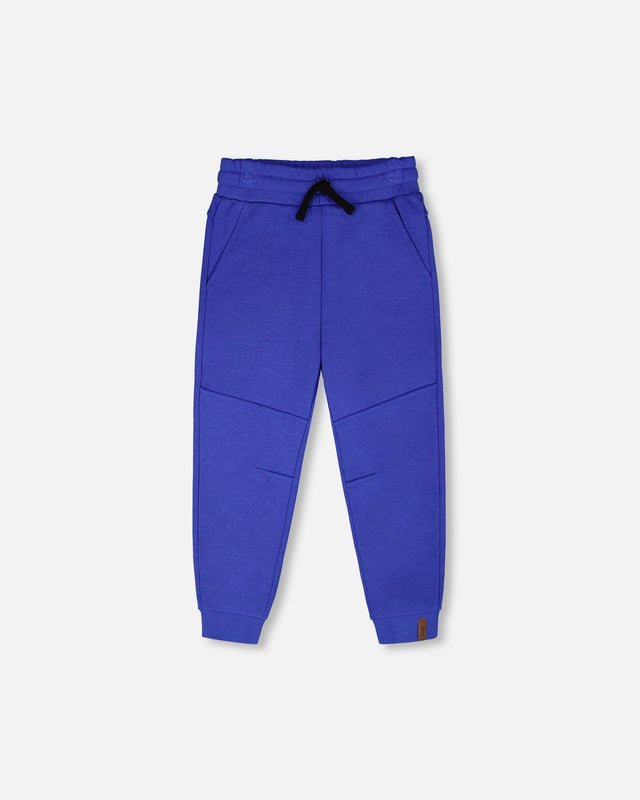 French Terry Sweatpants With Cross Seams Royal Blue-0