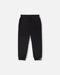 French Terry Sweatpants With Cross Seams Black-0