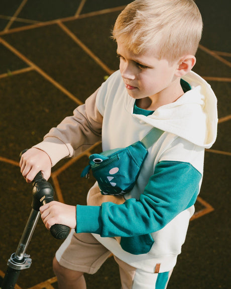 Sporty French Terry Shorts Beige-1