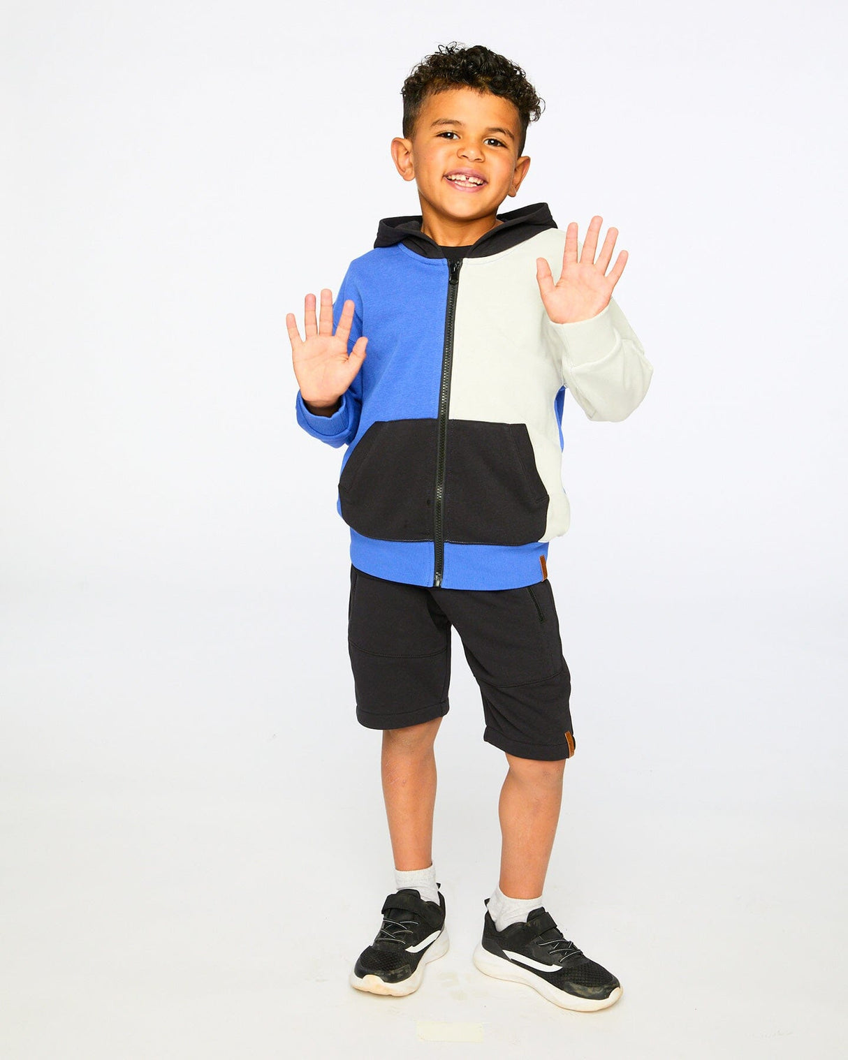 Hooded French Terry Cardigan Royal Blue-2