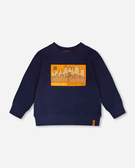 French Terry Sweatshirt Dark Blue-0