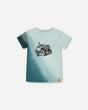 Organic Cotton Jersey T-Shirt With Print Turquoise-0