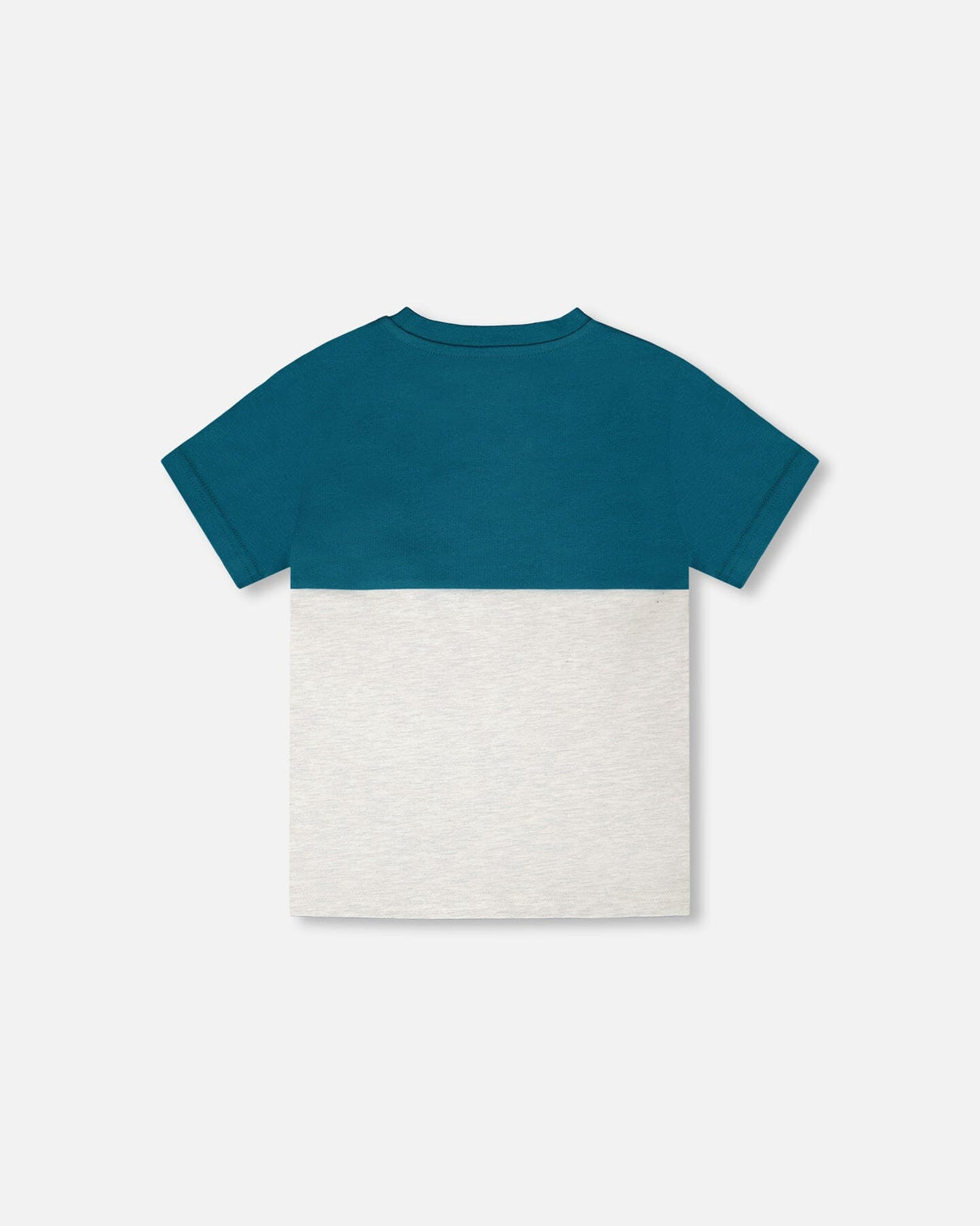 Organic Cotton Colorblock Jersey T-Shirt With Chest Pocket Heather Grey-2