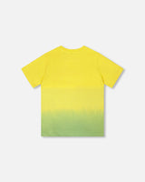 Organic Cotton Jersey T-Shirt With Print Yellow-2