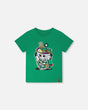 Organic Cotton Jersey T-Shirt With Print Green-0
