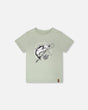 Organic Cotton Jersey T-Shirt With Print Sage-0