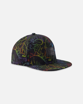 Cap Black Dinosaur Print-0