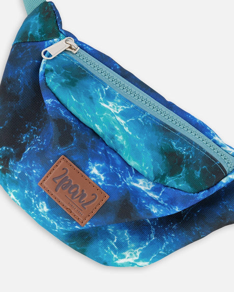 Fanny Pack Blue Wave Print-1