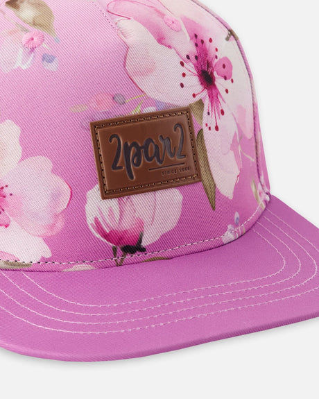 Cap Purple Flower Print-3