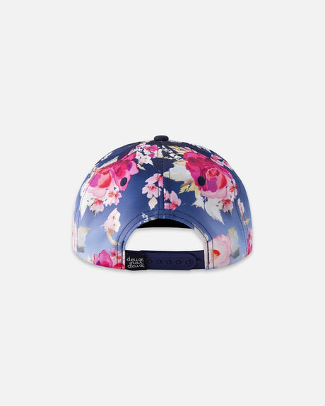 Cap Blue Rose Print-2
