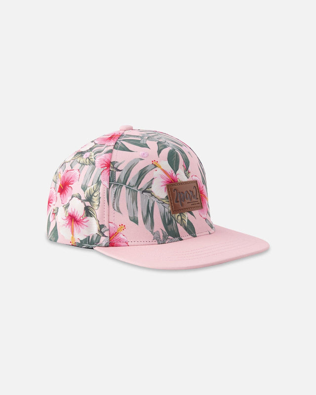 Cap Pink Hibiscus Print-0